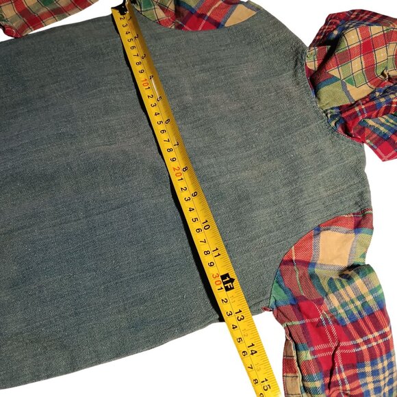 Vintage 70's Girls Jacket 4T Patchwork Hooded Pullover With Zipper & Pocket - Picture 7 of 8